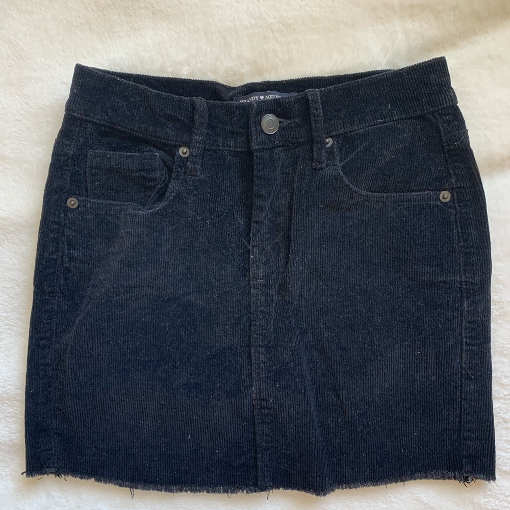 Brandy Melville Black Corduroy Skirt